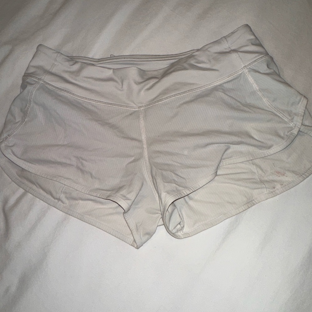 Lululemon Athletica White Speed Up Low Rise Athletic Shorts